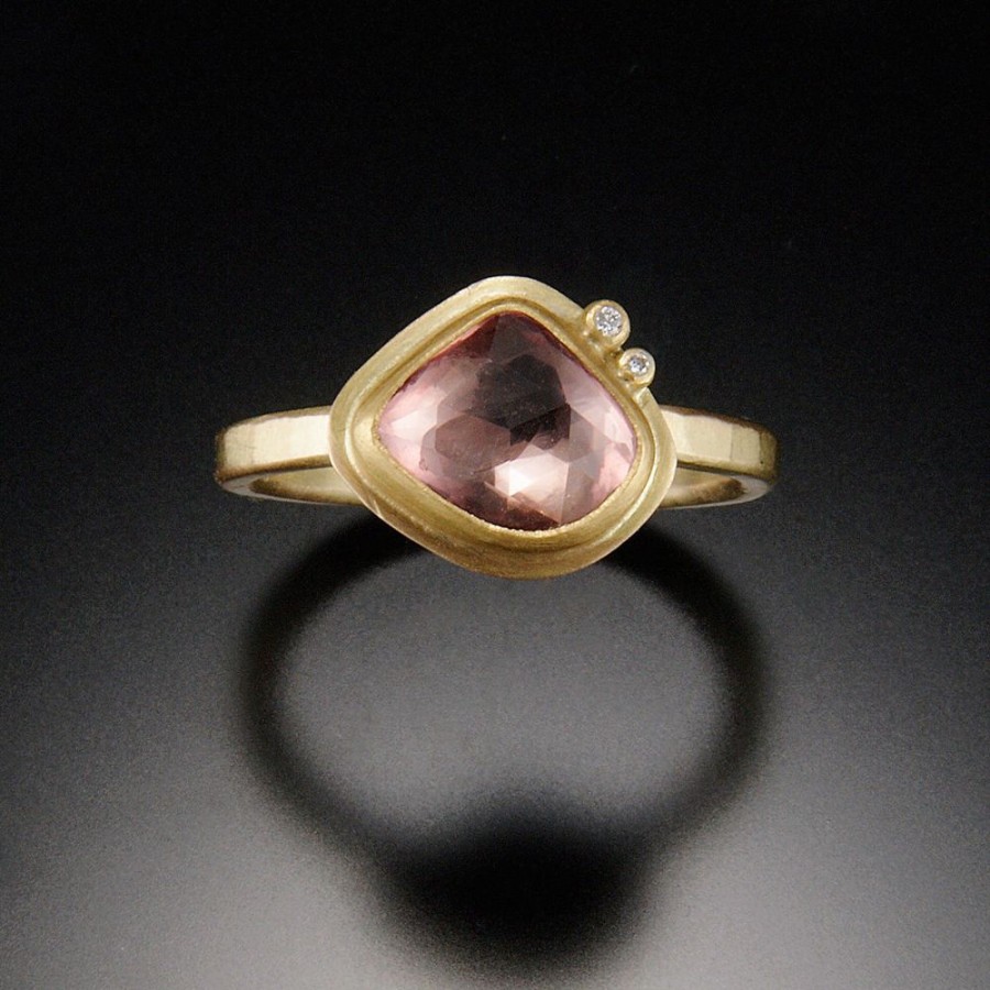 Rings Ananda Khalsa | Pink Sapphire Ring With Diamond Dots