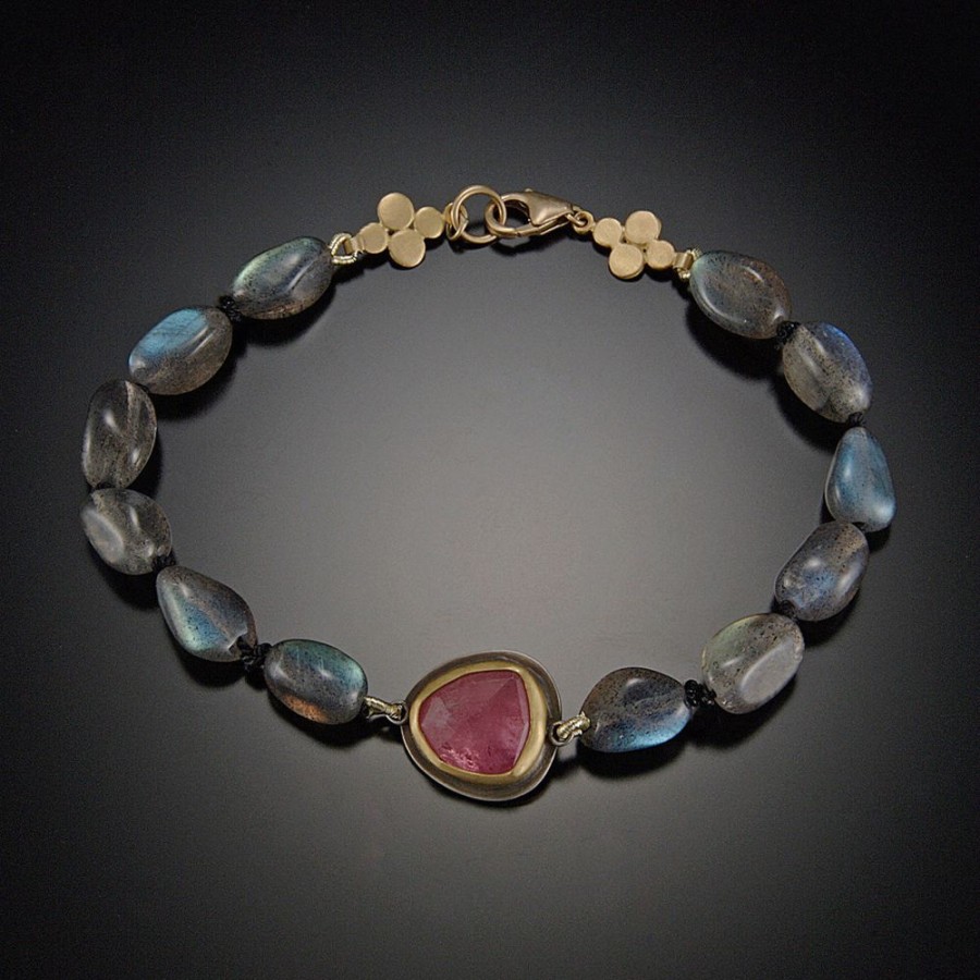 Bracelets Ananda Khalsa | Labradorite Bracelet With Pink Sapphire