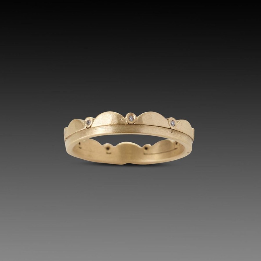 Rings Ananda Khalsa | Diamond Side Scalloped Band