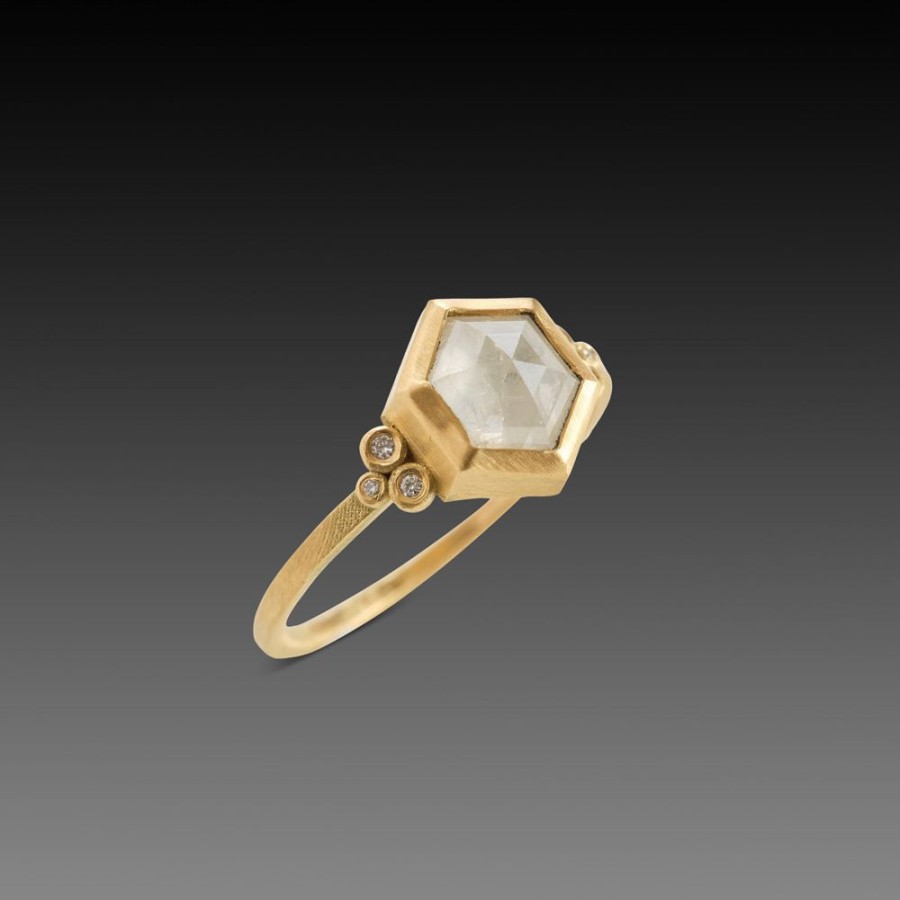 Rings Ananda Khalsa | Gray Hexagon Diamond Ring