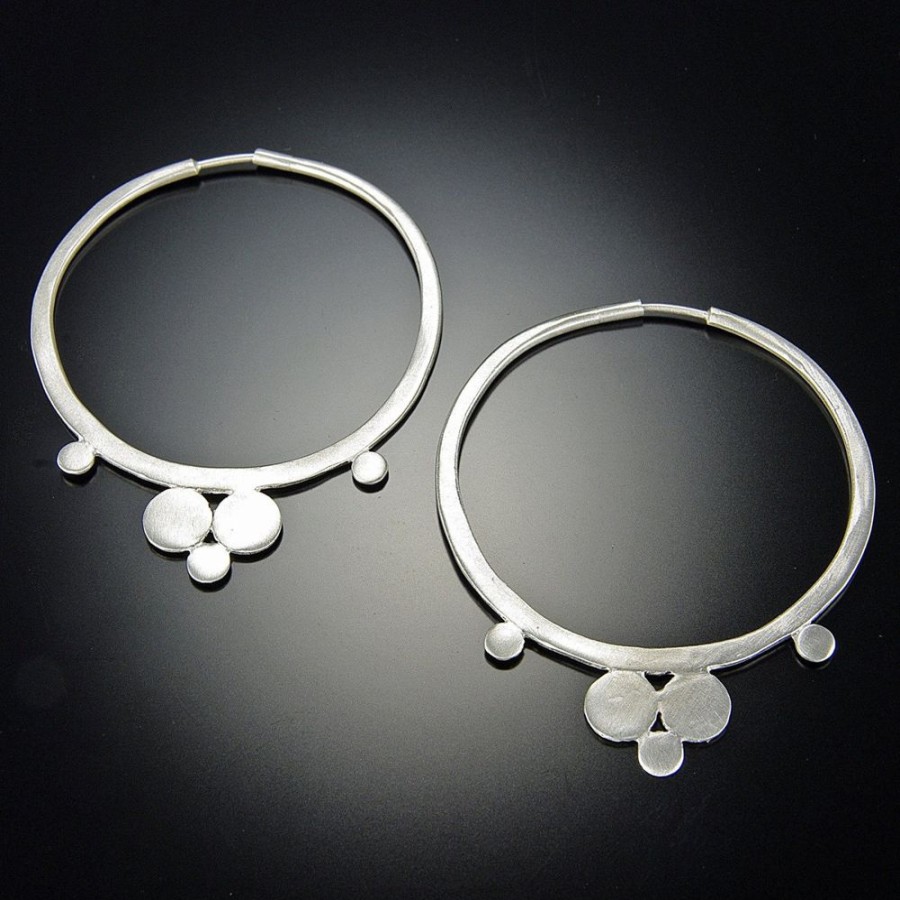 Earrings Ananda Khalsa | Medium Hammered Hoop Earrings