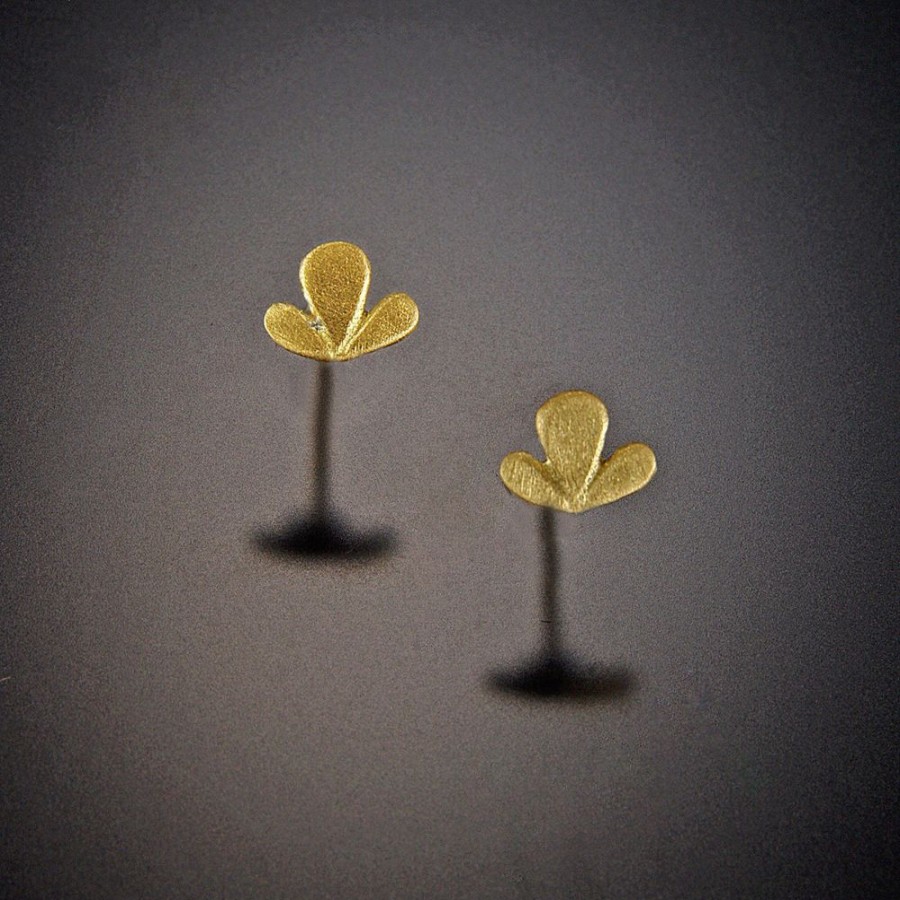 Earrings Ananda Khalsa | Leaf Trio Stud Earrings