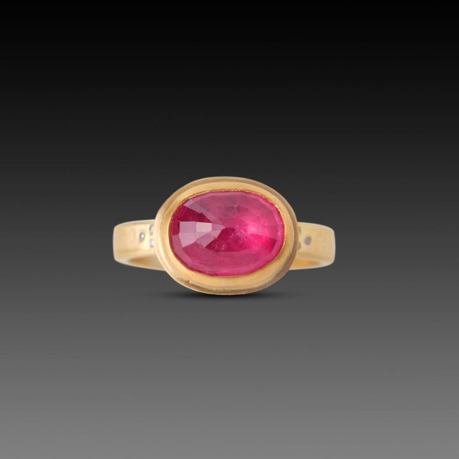 Rings Ananda Khalsa | Ruby Ring With Diamonds