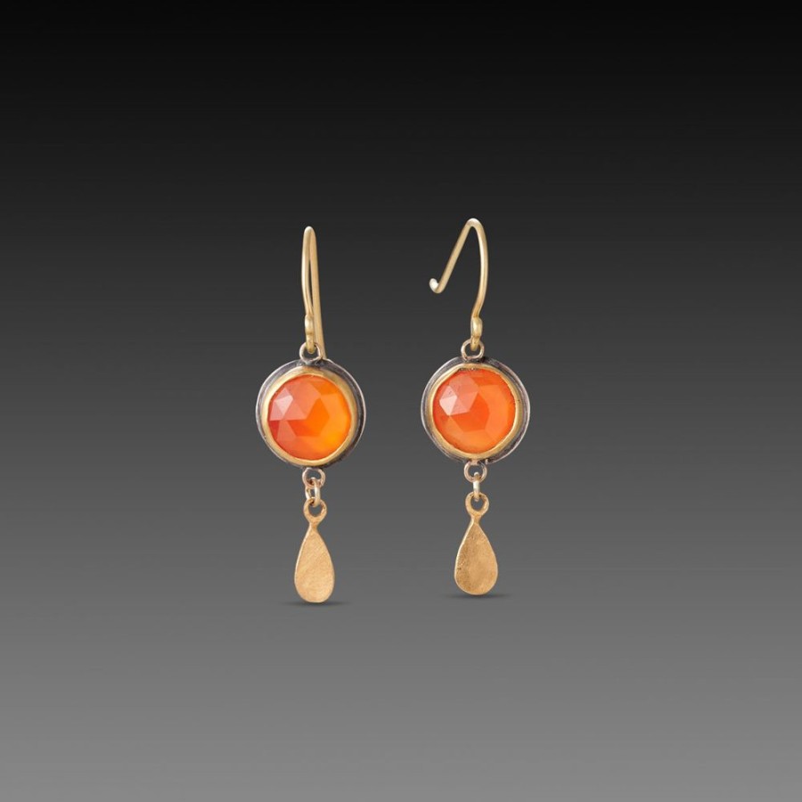 Earrings Ananda Khalsa | Rose Cut Carnelian Earrings