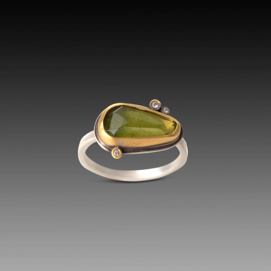 Rings Ananda Khalsa | Vesuvianite Ring With Diamonds