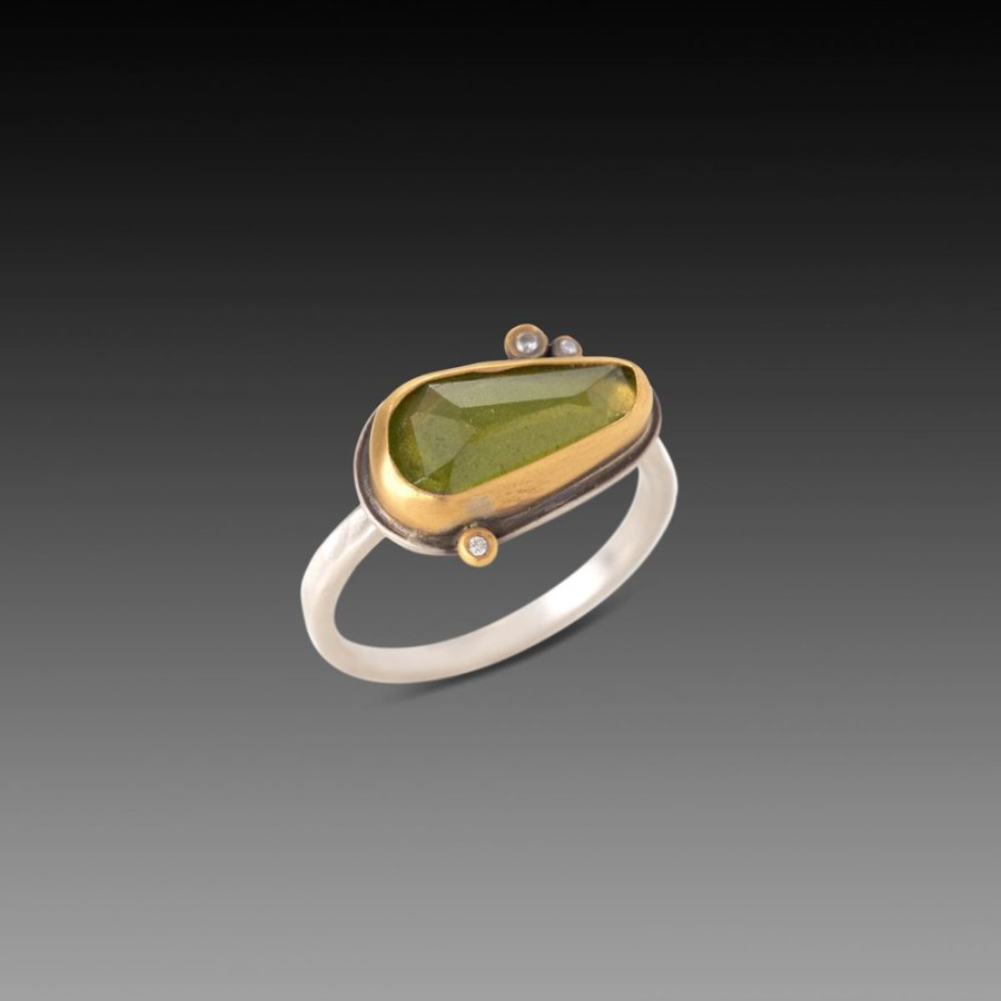 Rings Ananda Khalsa | Vesuvianite Ring With Diamonds