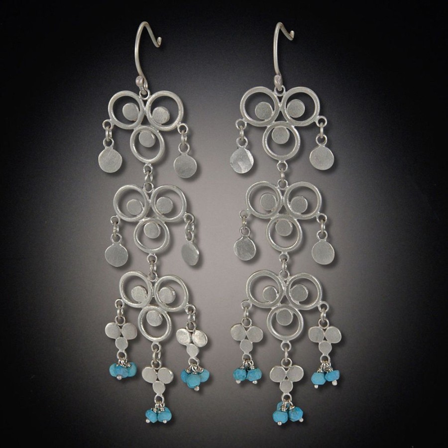 Earrings Ananda Khalsa | Chandelier Earrings With Turquoise Clusters