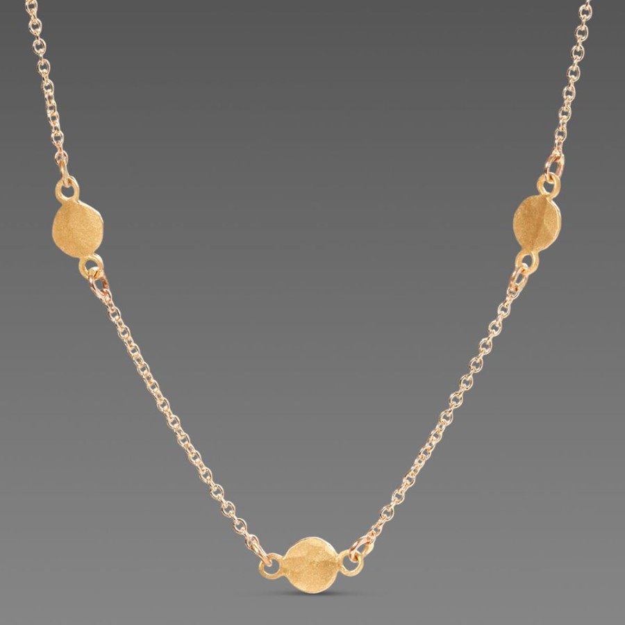 Necklaces Ananda Khalsa | Delicate Gold Dot Necklace