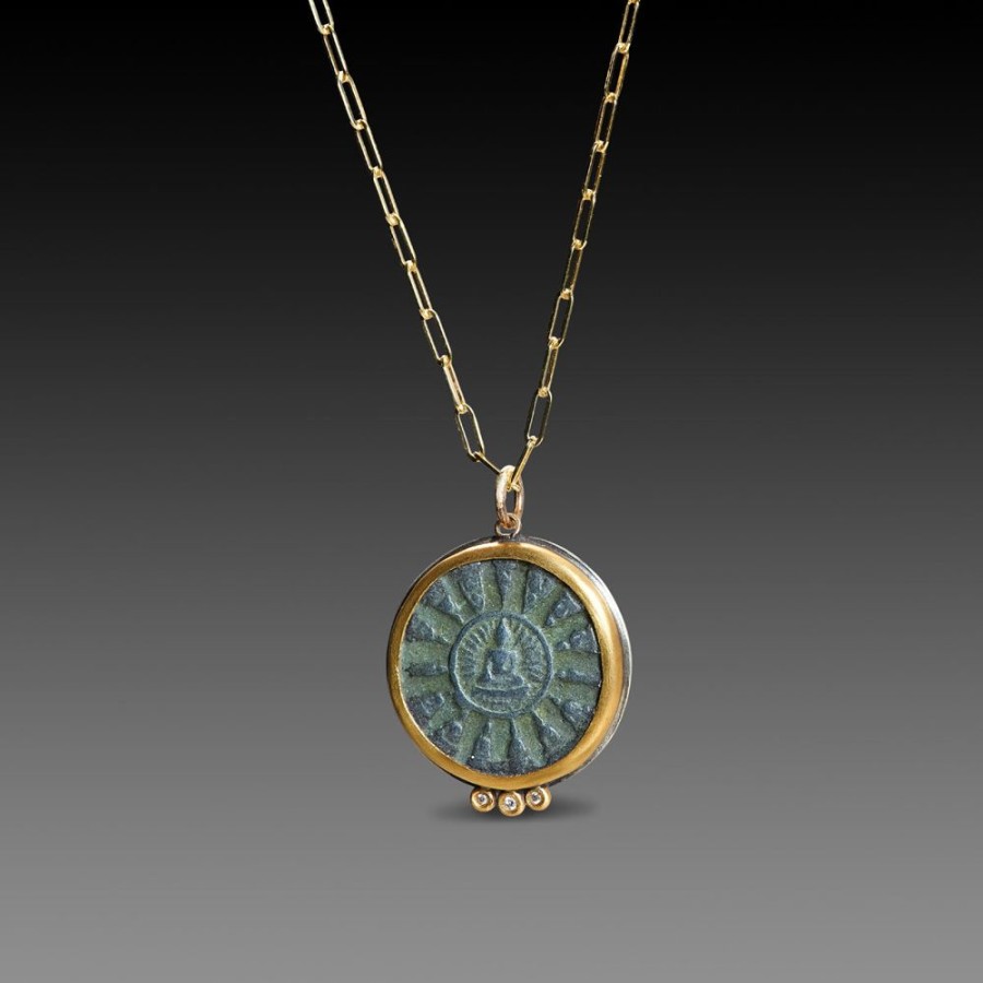 Necklaces Ananda Khalsa | Thai Buddha Amulet Necklace With Diamonds