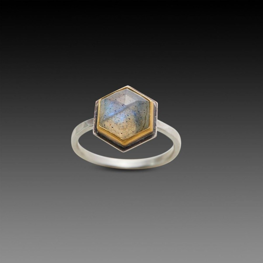 Rings Ananda Khalsa | Hexagon Labradorite Ring