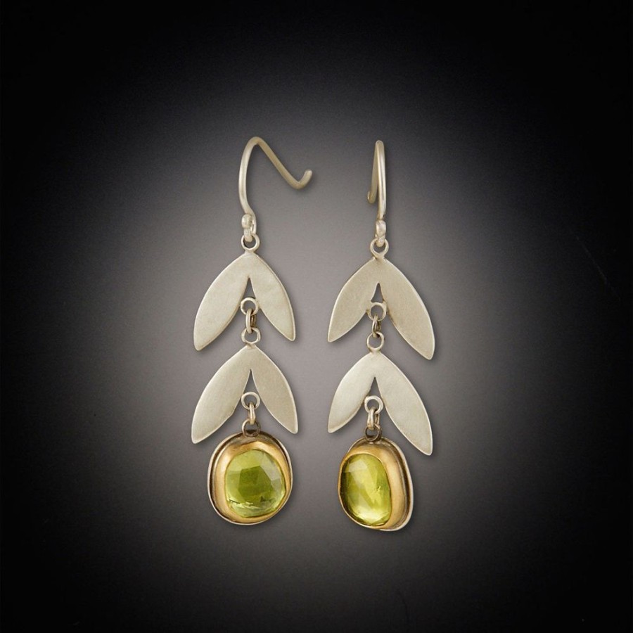 Earrings Ananda Khalsa | Vine Earrings With Peridot Drops