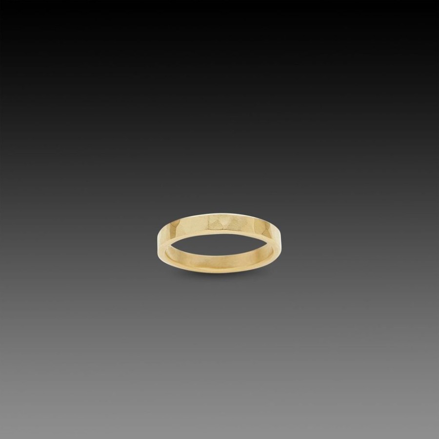 Rings Ananda Khalsa | 3Mm Hammered Gold Band