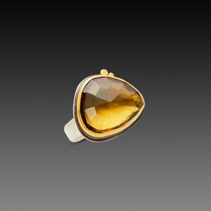 Rings Ananda Khalsa | Citrine Ring With Two 22K Dots