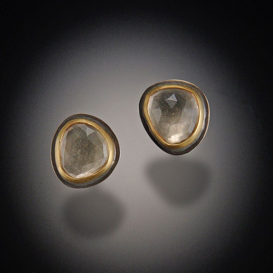 Earrings Ananda Khalsa | Champagne Quartz Stud Earrings