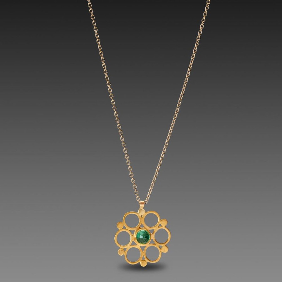 Necklaces Ananda Khalsa | Emerald Mandala Necklace