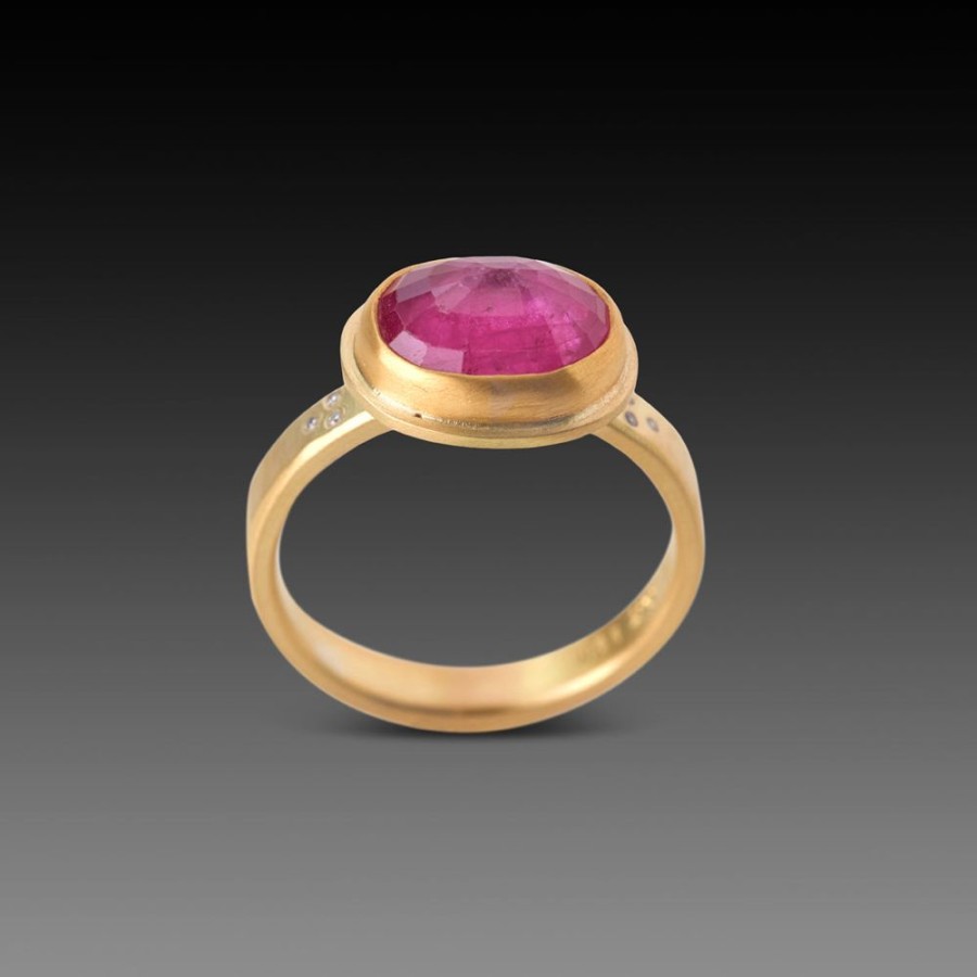 Rings Ananda Khalsa | Ruby Ring With Diamonds