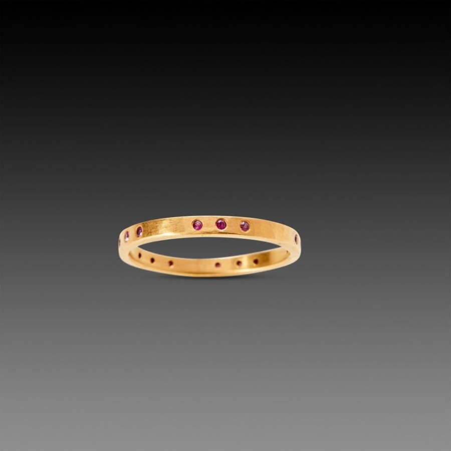 Rings Ananda Khalsa | Pink Sapphire Trio Repeat Band