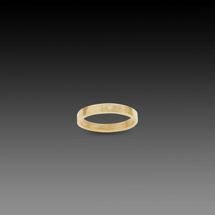 Rings Ananda Khalsa | 3Mm Hammered Gold Band