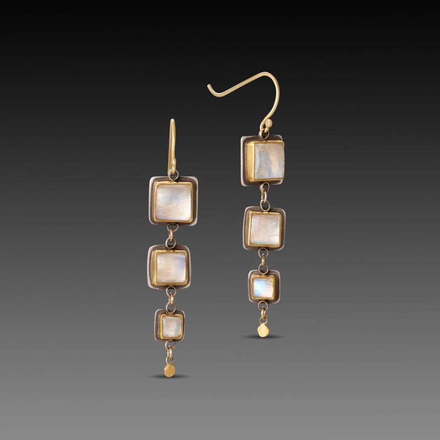 Earrings Ananda Khalsa | Triple Moonstone Earrings