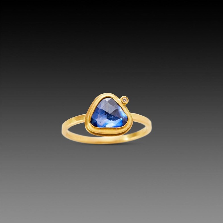 Rings Ananda Khalsa | Blue Sapphire Ring With Diamond