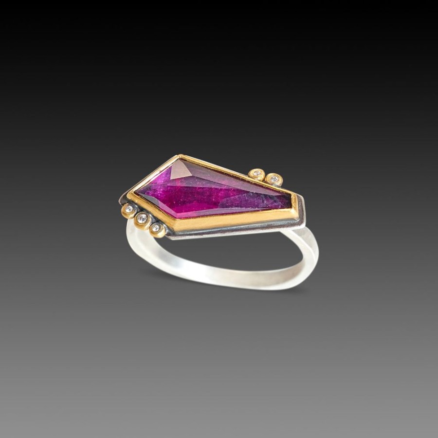 Rings Ananda Khalsa | Geometric Rhodolite Garnet Ring