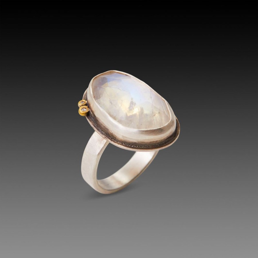 Rings Ananda Khalsa | Organic Rainbow Moonstone Ring