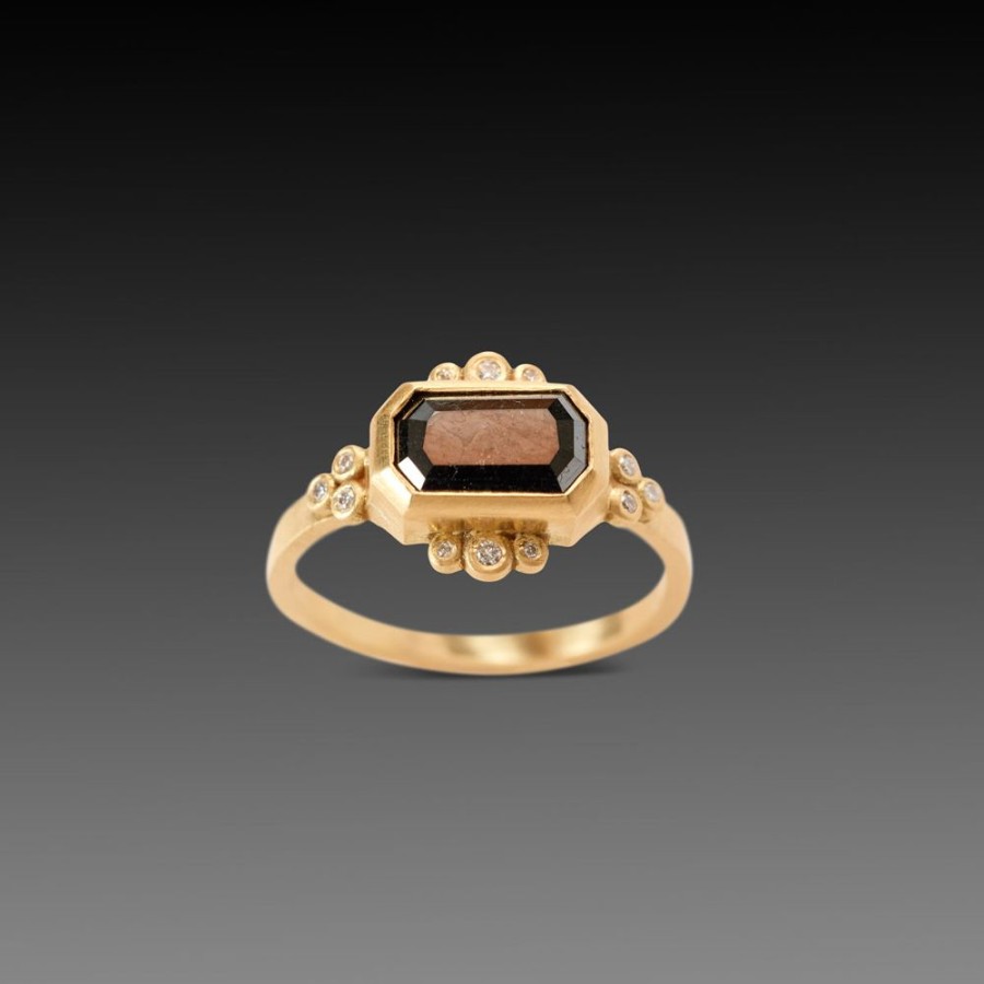 Rings Ananda Khalsa | Black Diamond Tablet Ring