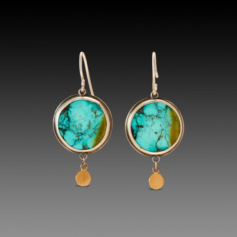 Earrings Ananda Khalsa | Turquoise Earrings With 22K Drops