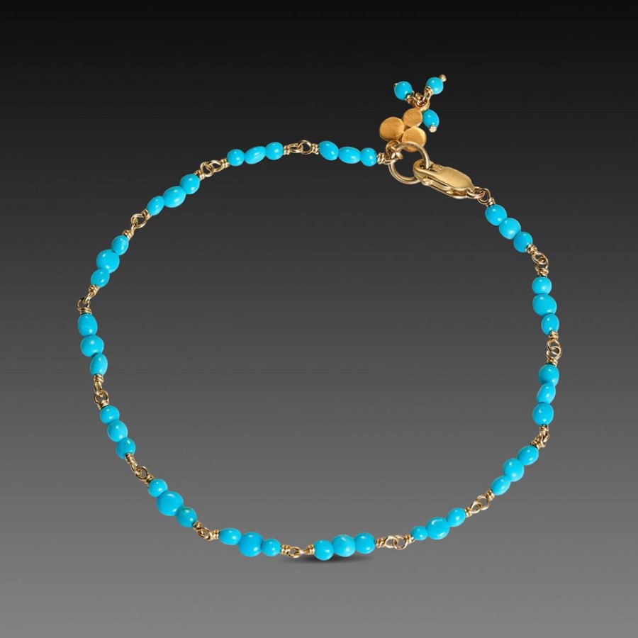 Bracelets Ananda Khalsa | Arizona Turquoise & Gold Bracelet