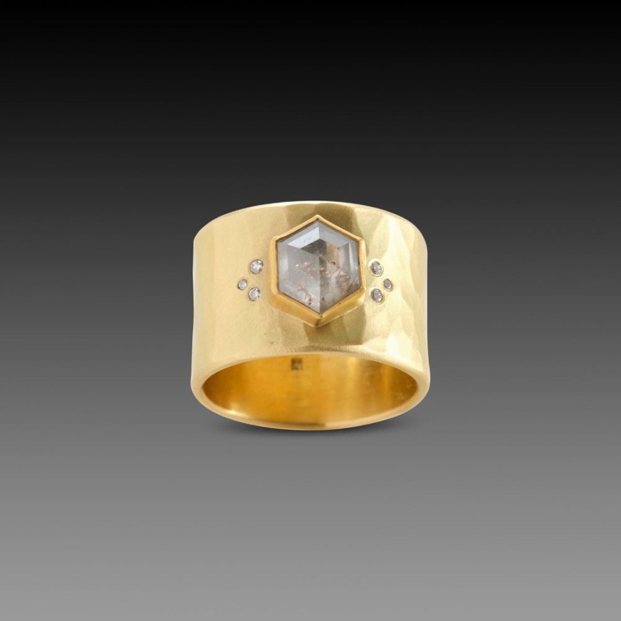 Rings Ananda Khalsa | Gray Hexagon Diamond Ring