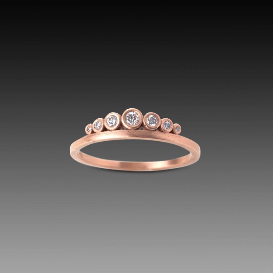 Rings Ananda Khalsa | Side Swell Band With Diamonds In Rose Gold