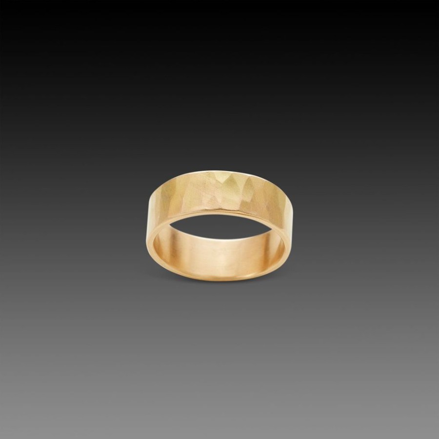 Rings Ananda Khalsa | 7Mm Hammered Gold Band