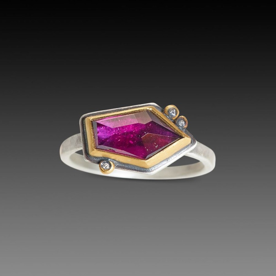 Rings Ananda Khalsa | Geometric Rhodolite Garnet Ring