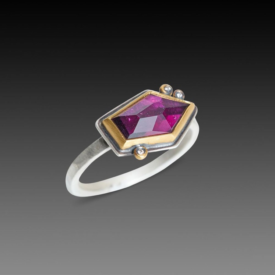 Rings Ananda Khalsa | Geometric Rhodolite Garnet Ring