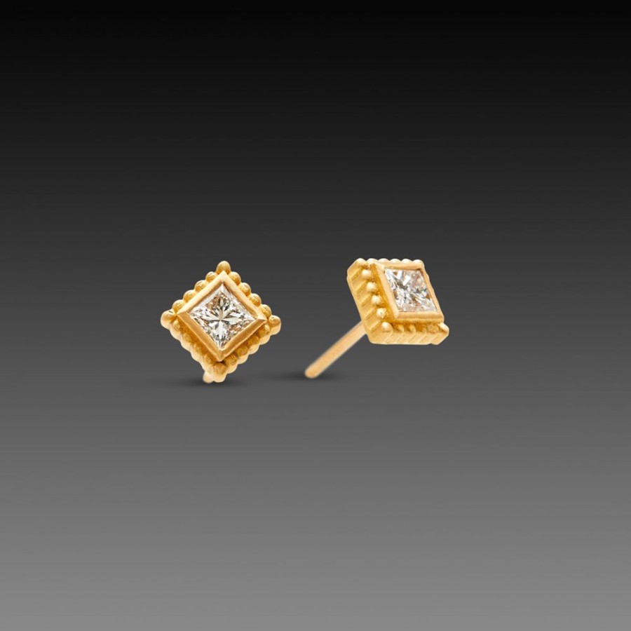 Earrings Ananda Khalsa | Square Diamond Stud Earrings